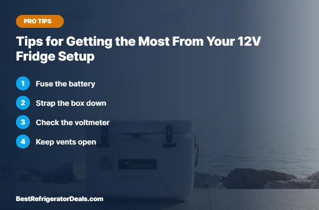 Tips for Getting the Most From Your 12V Fridge Setup tips card