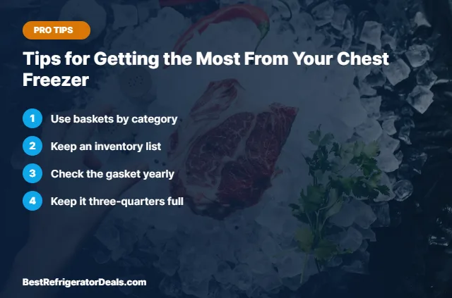 Tips for Getting the Most From Your Chest Freezer tips card