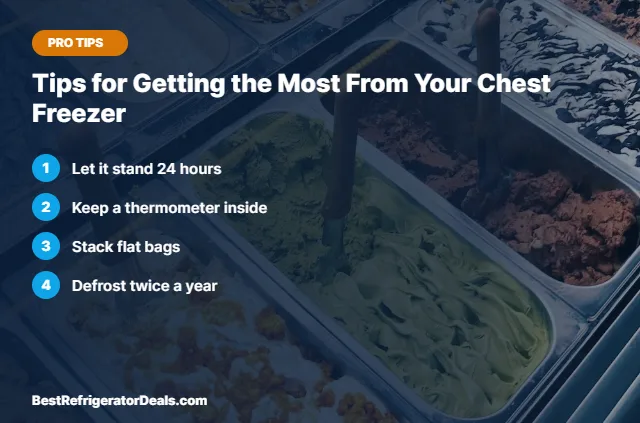 Tips for Getting the Most From Your Chest Freezer tips card