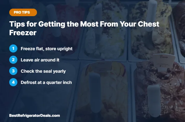 Tips for Getting the Most From Your Chest Freezer tips card