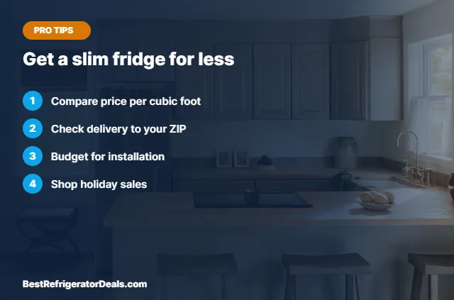 Get a slim fridge for less tips card