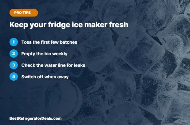 Keep your fridge ice maker fresh tips card