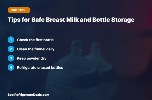 Tips for Safe Breast Milk and Bottle Storage tips card