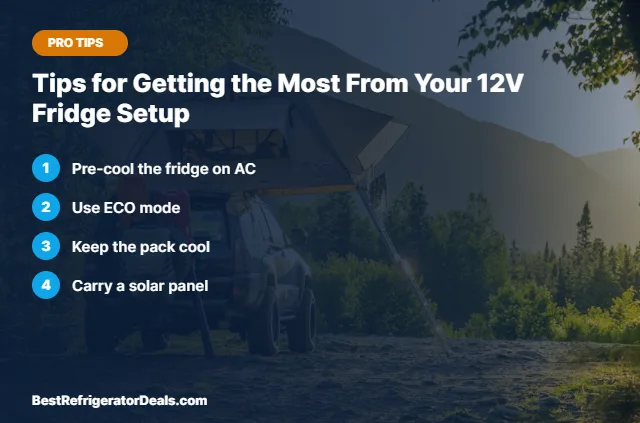 Tips for Getting the Most From Your 12V Fridge Setup tips card
