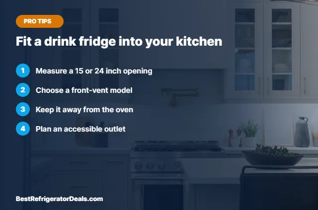 Kitchen beverage fridge tips over a modern kitchen photo