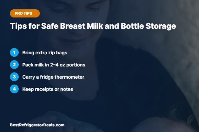 Tips for Safe Breast Milk and Bottle Storage tips card