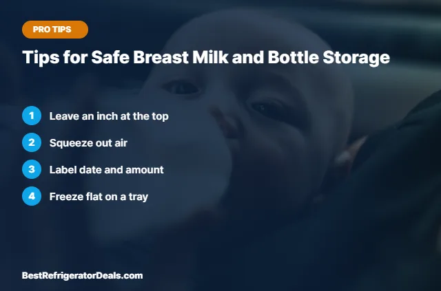 Tips for Safe Breast Milk and Bottle Storage tips card