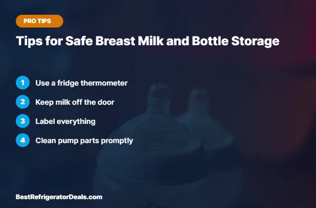Tips for Safe Breast Milk and Bottle Storage tips card