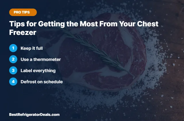Tips for Getting the Most From Your Chest Freezer tips card