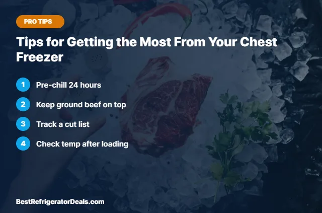 Tips for Getting the Most From Your Chest Freezer tips card