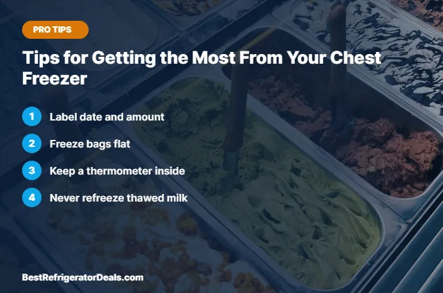 Tips for Getting the Most From Your Chest Freezer tips card