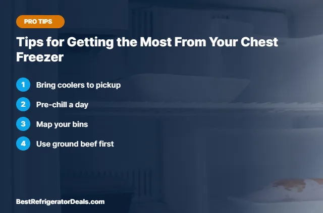 Tips for Getting the Most From Your Chest Freezer tips card