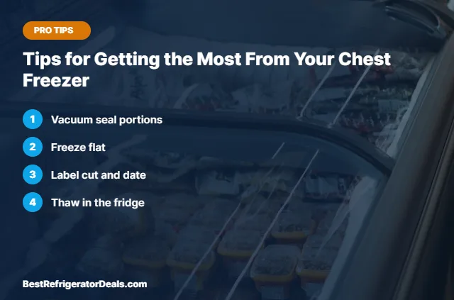 Tips for Getting the Most From Your Chest Freezer tips card