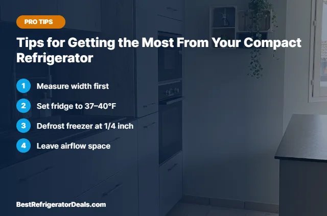 Tips for Getting the Most From Your Compact Refrigerator tips card
