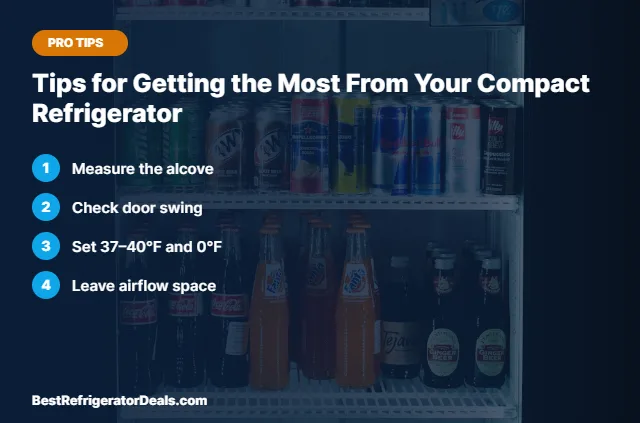 Tips for Getting the Most From Your Compact Refrigerator tips card