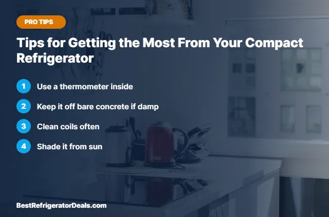 Tips for Getting the Most From Your Compact Refrigerator tips card