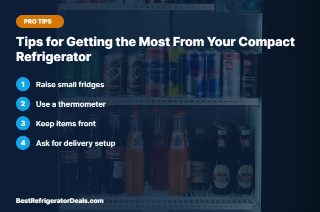 Tips for Getting the Most From Your Compact Refrigerator tips card