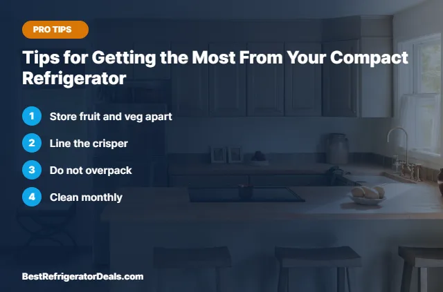 Tips for Getting the Most From Your Compact Refrigerator tips card