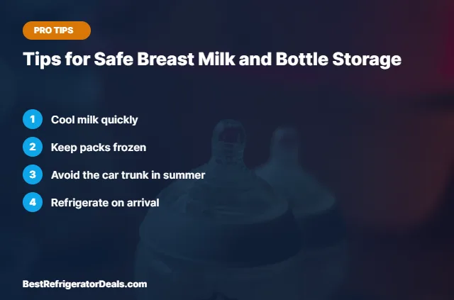 Tips for Safe Breast Milk and Bottle Storage tips card