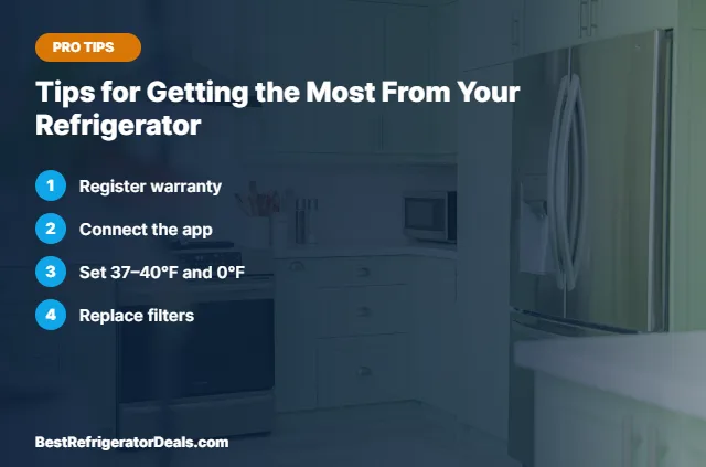 Tips for Getting the Most From Your Refrigerator tips card