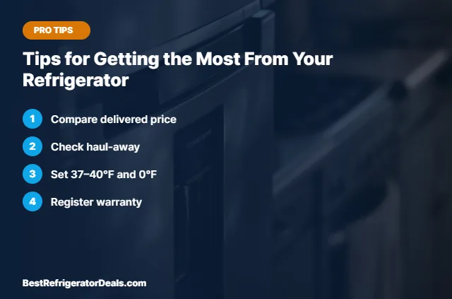 Tips for Getting the Most From Your Refrigerator tips card