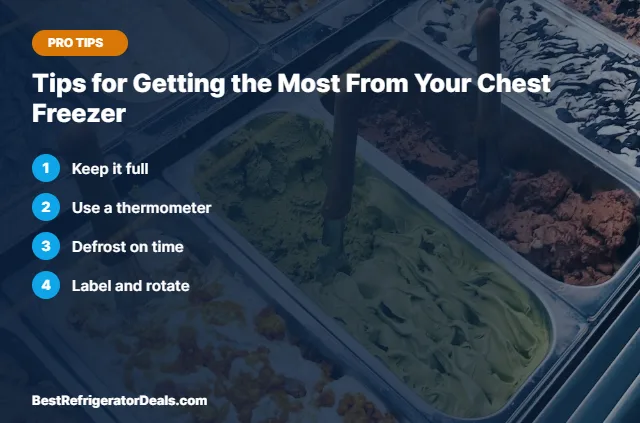 Tips for Getting the Most From Your Chest Freezer tips card