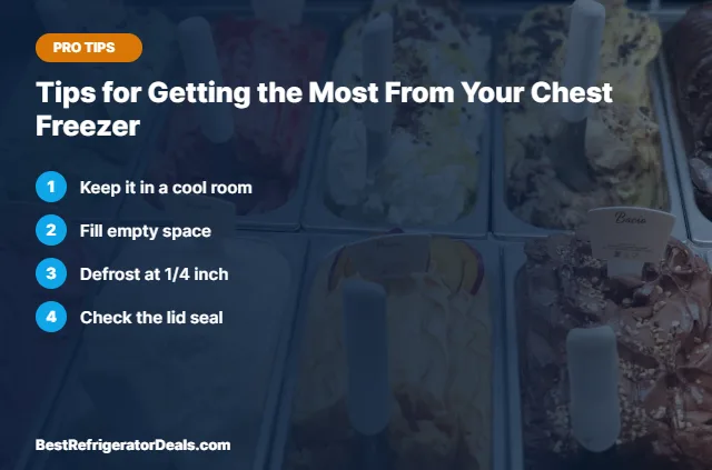 Tips for Getting the Most From Your Chest Freezer tips card