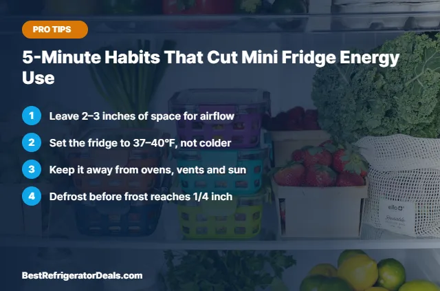 Tips for running a mini fridge efficiently
