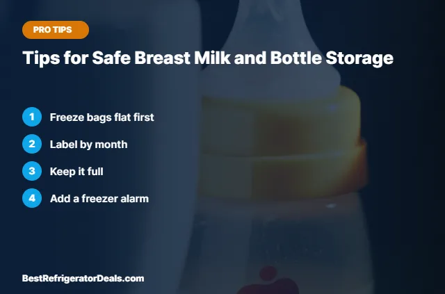 Tips for Safe Breast Milk and Bottle Storage tips card