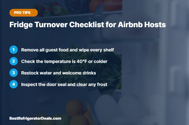 Airbnb host fridge turnover checklist