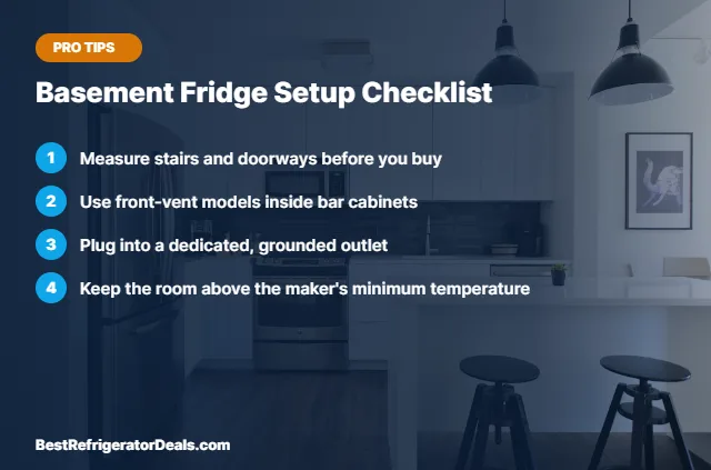 Basement fridge setup checklist