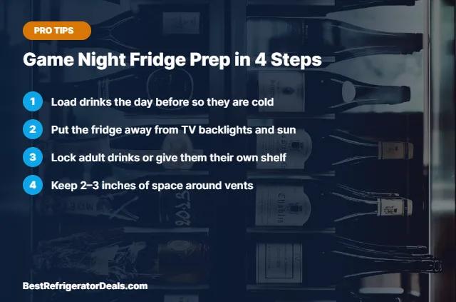 Game room beverage fridge tips
