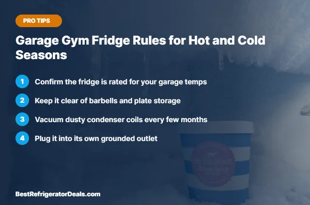 Garage gym fridge tips