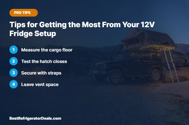 Tips for Getting the Most From Your 12V Fridge Setup tips card