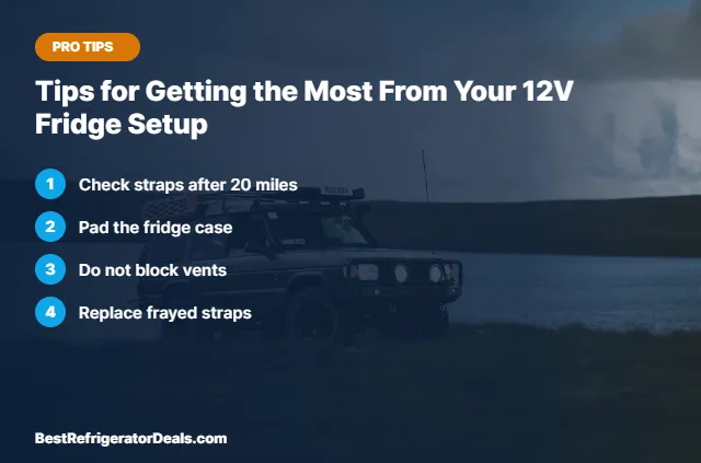Tips for Getting the Most From Your 12V Fridge Setup tips card