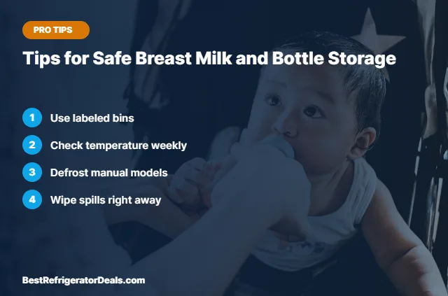 Tips for Safe Breast Milk and Bottle Storage tips card