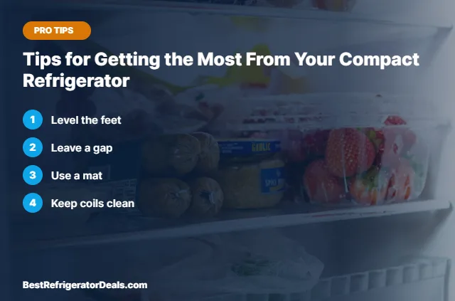 Tips for Getting the Most From Your Compact Refrigerator tips card