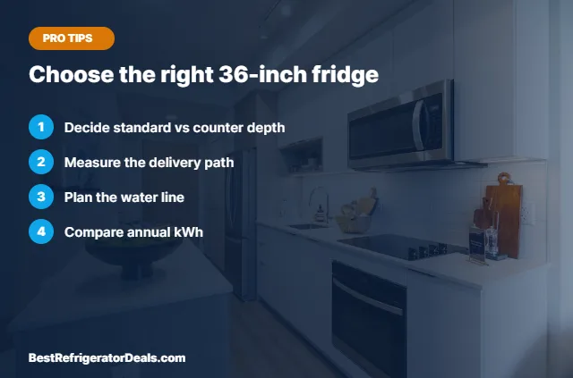 Choose the right 36-inch fridge tips card