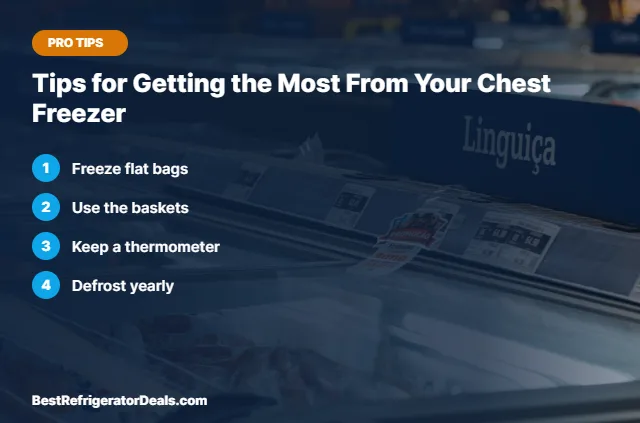 Tips for Getting the Most From Your Chest Freezer tips card