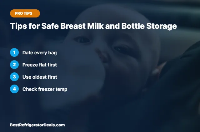 Tips for Safe Breast Milk and Bottle Storage tips card
