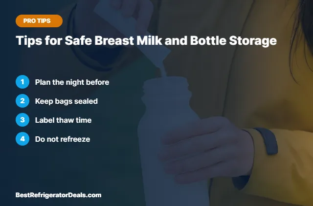 Tips for Safe Breast Milk and Bottle Storage tips card